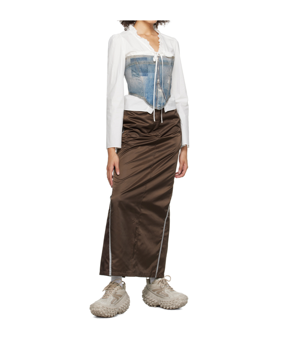 Open Yy Double Pocket Skirt In Brown