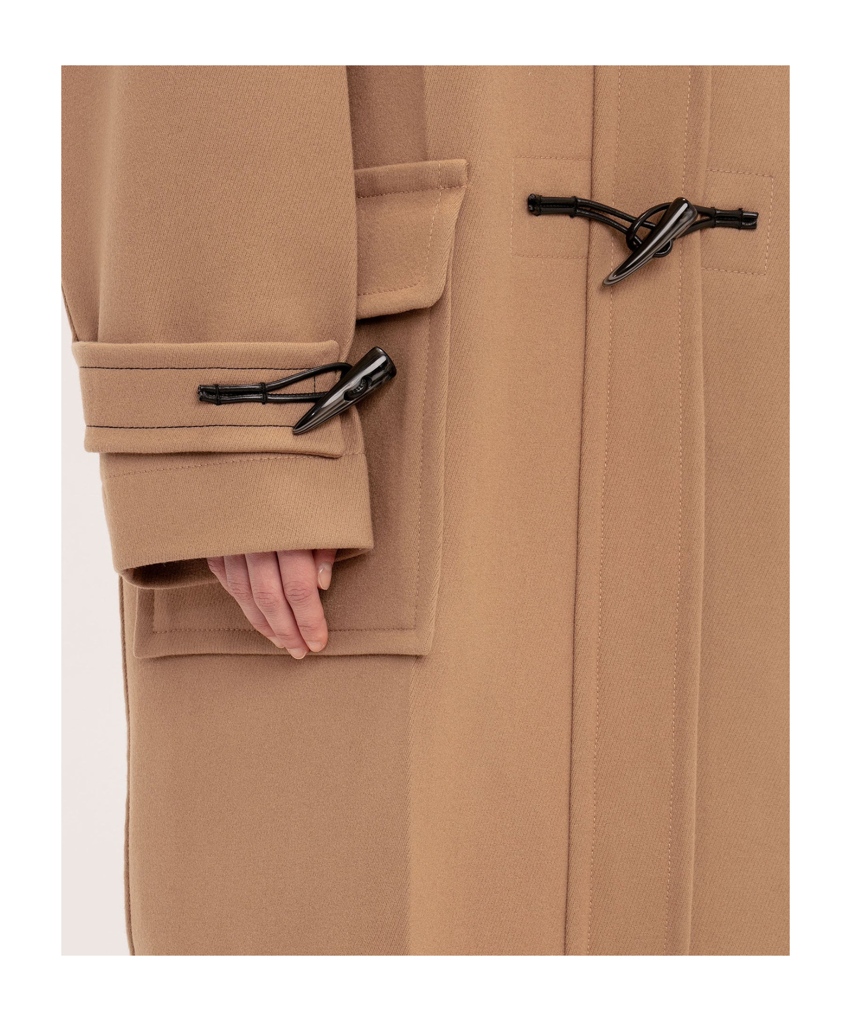 Victoria Beckham Long-sleeved Tweed Coat In Brown