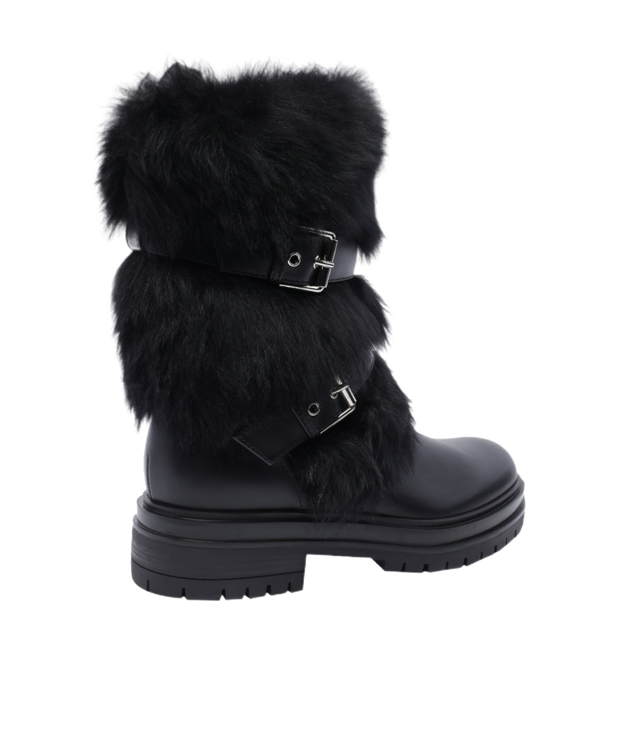 Gianvito Rossi Maverick Leather And Shearling Biker Boots In Black