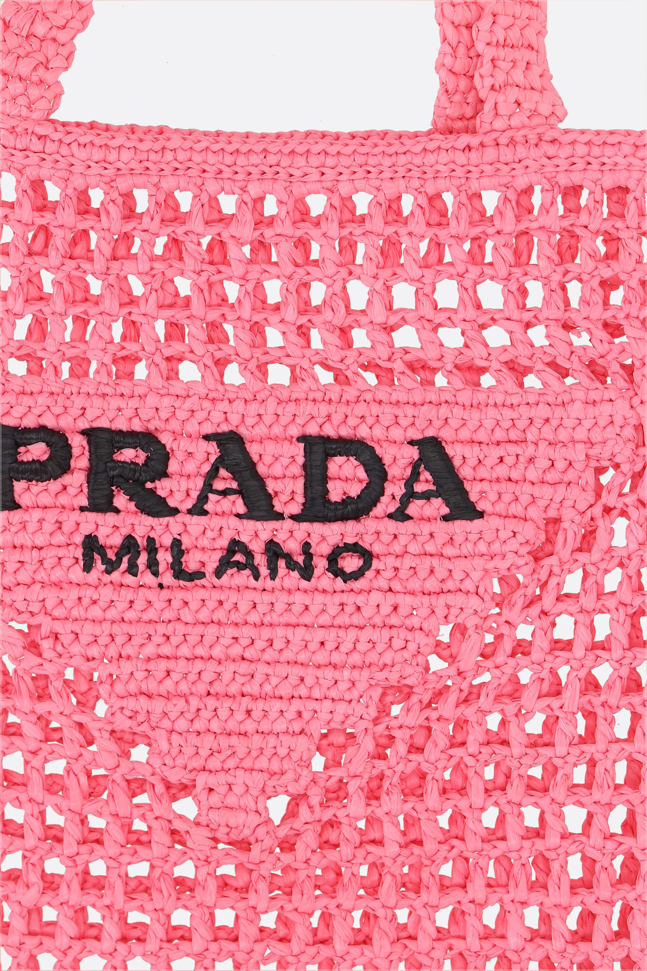 Prada Crochet Tote Bag In Pink