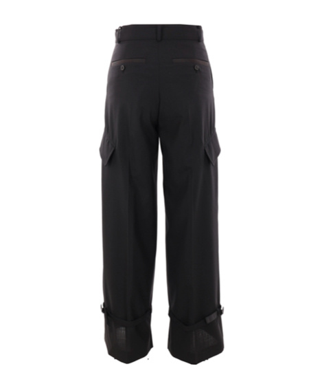 Sacai Straight-leg Belted Cargo Pants In Black