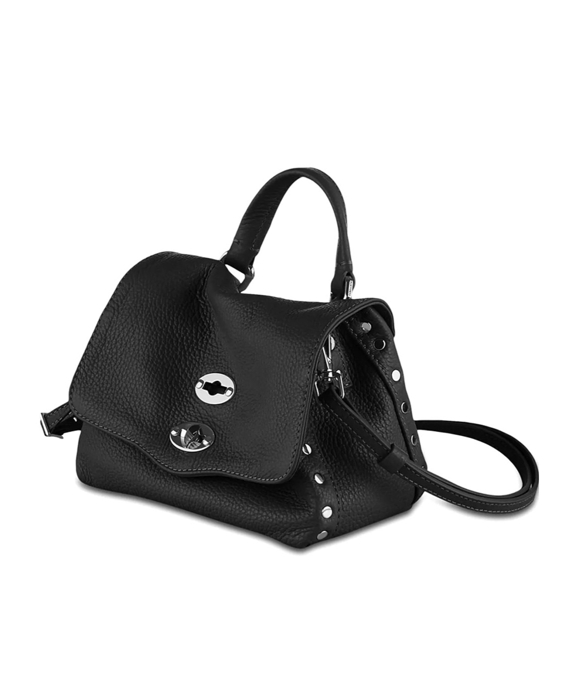 Zanellato Rivet-decorated Shoulder Bag In Black