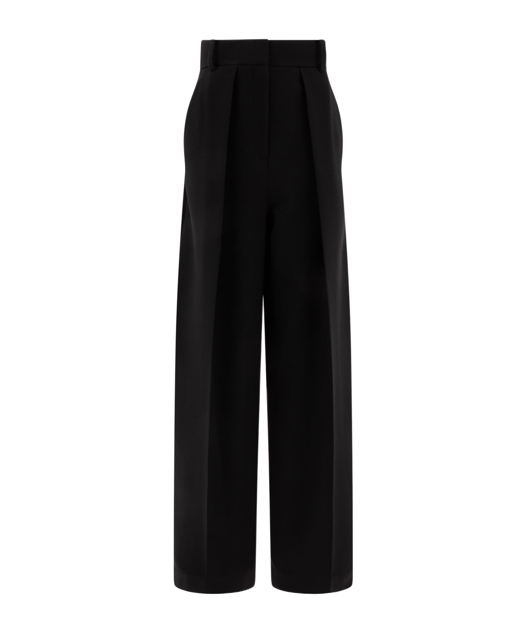 Khaite High-waisted Wide-leg Trousers In Luxurious Satin In Black