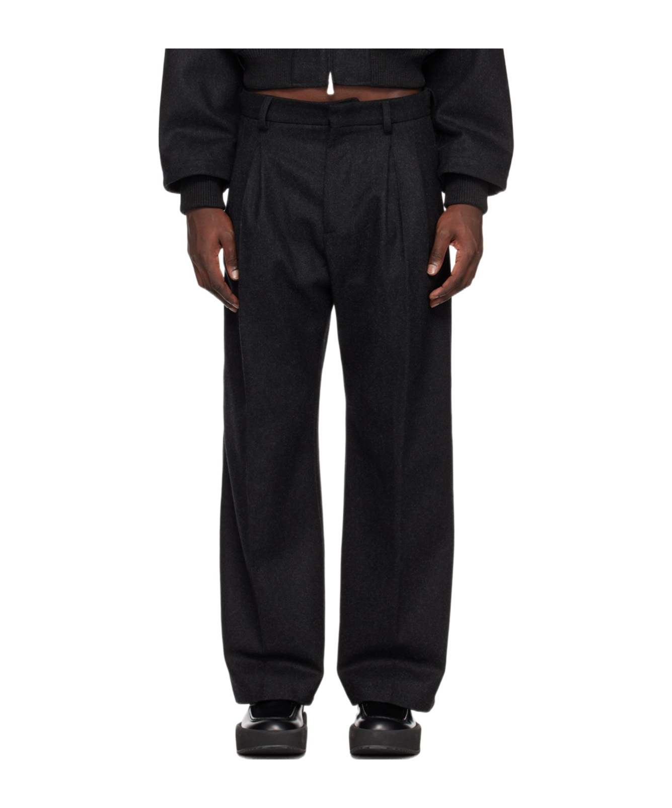 Jean Paul Gaultier Wide-leg Tailored Trousers In Black