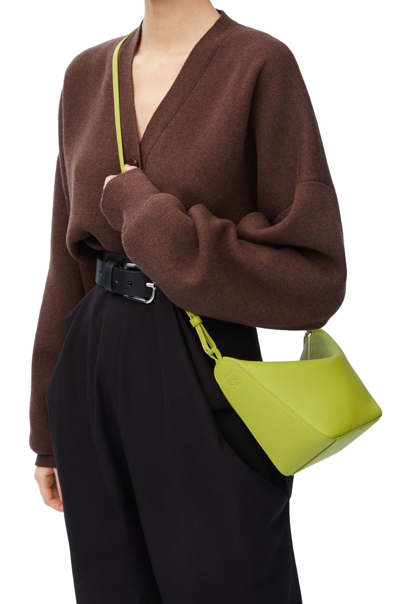 Loewe Mini Hammock Hobo Bag In Classic Calfskin In Green