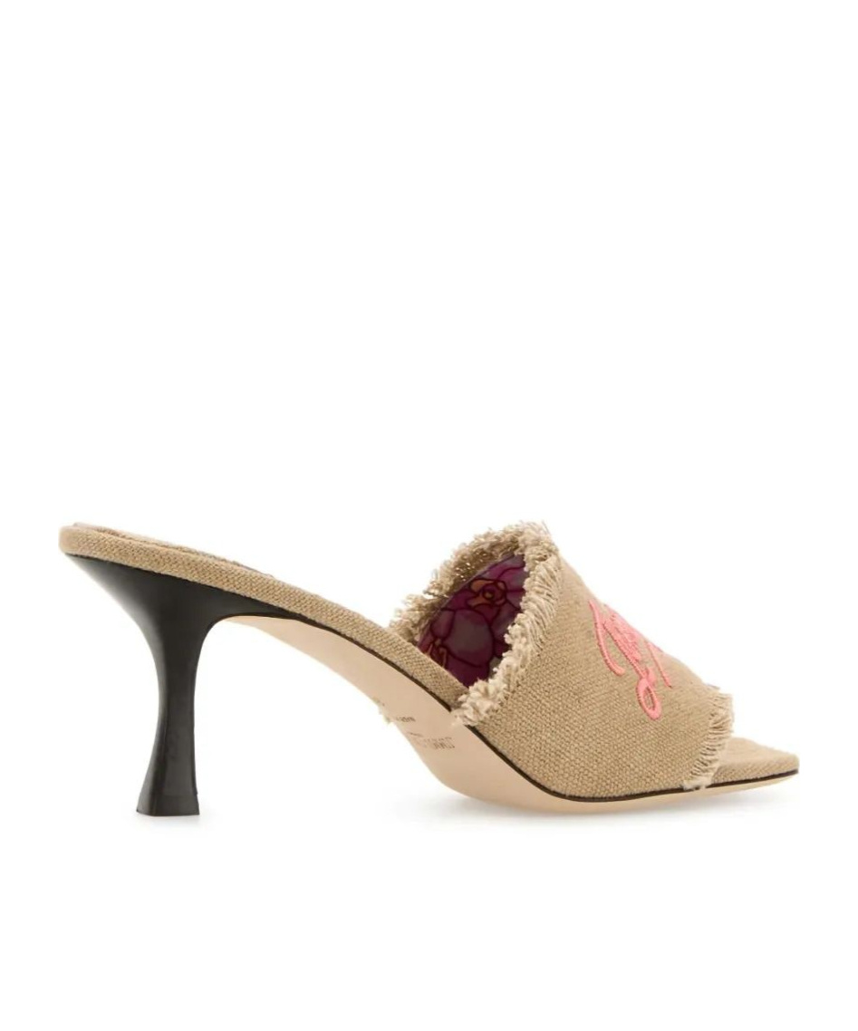 Jimmy Choo Sabot Alexia 70 In Tessuto Beige Donna In Nude