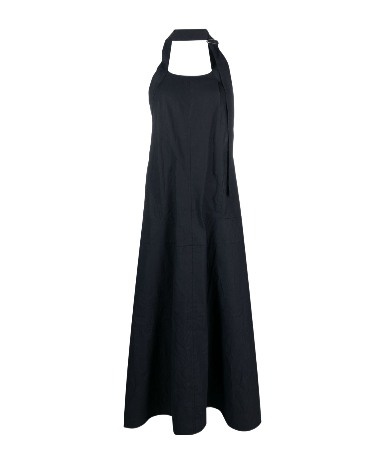 Studio Nicholson Open-back Flared Long Dress In Black