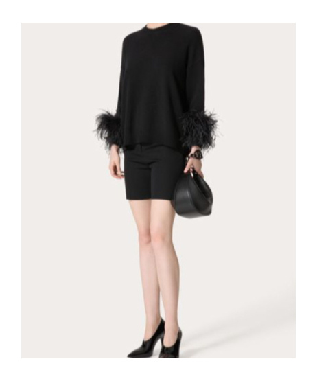 Valentino Garavani Midnight Blue Stretch Cotton Bermuda Shorts In Black