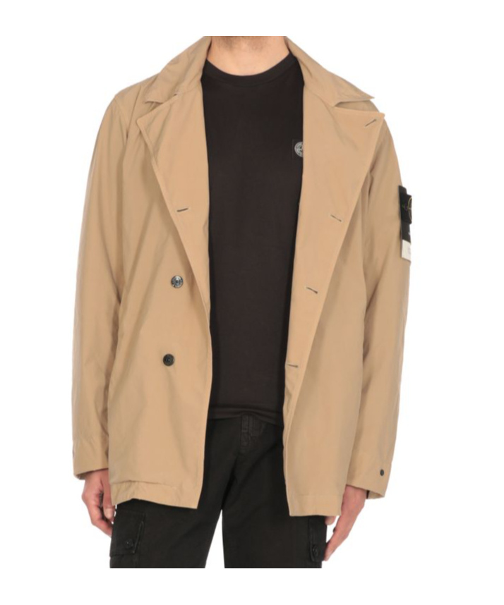 Stone Island Long Sleeve Windbreaker Jacket In Beige