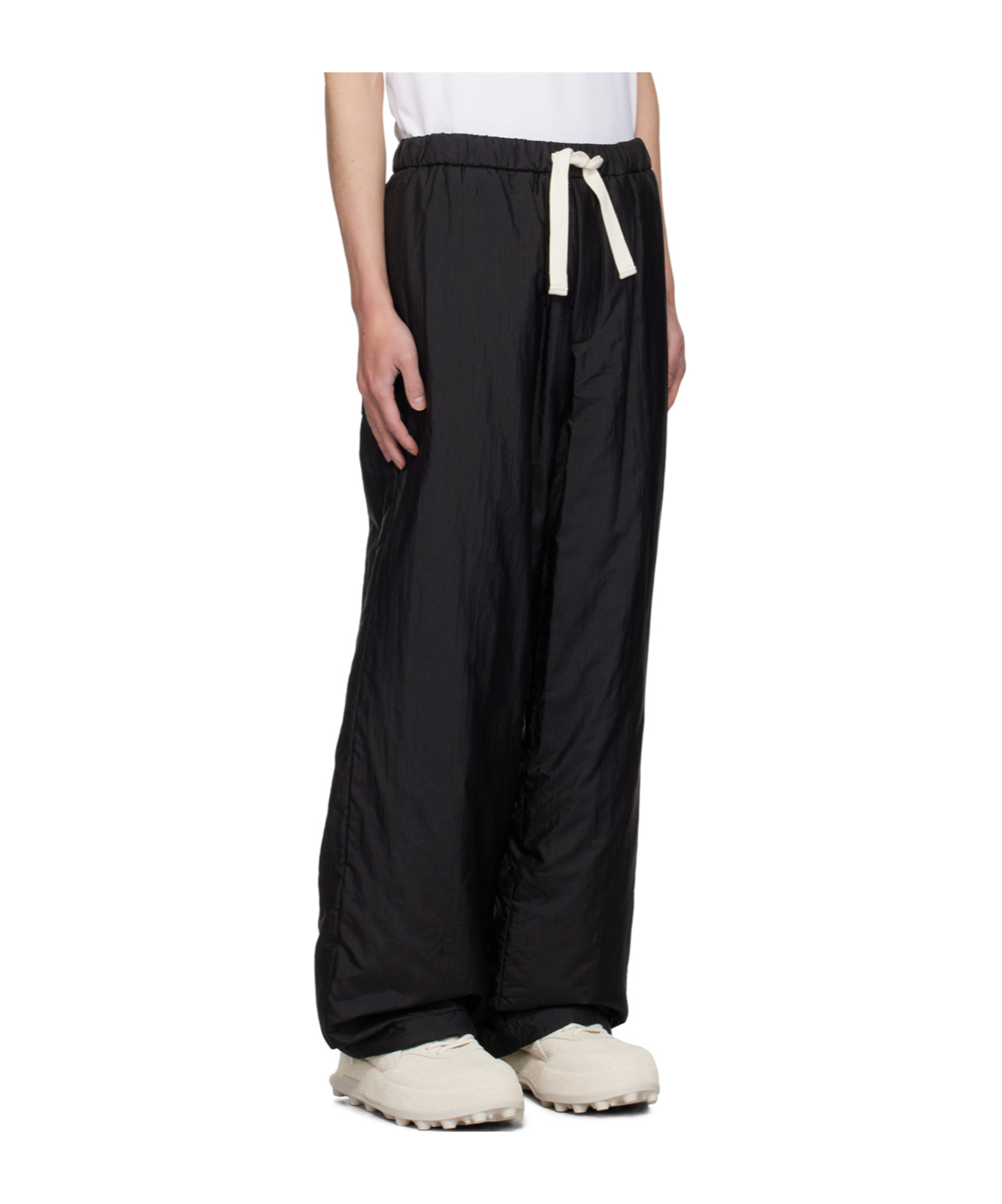 Jil Sander Drawstring Lacing Casual Pants In Black