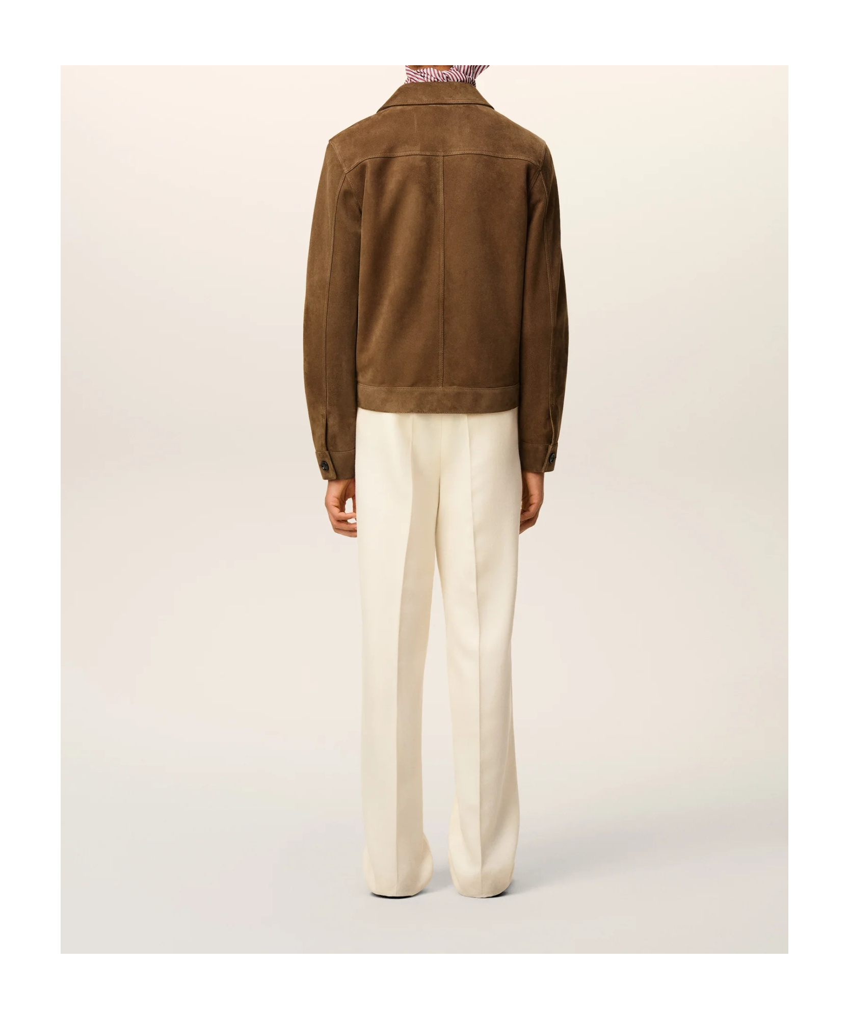 Ami Alexandre Mattiussi Mens Noisette Pointed-collar Embossed-logo Leather Jacket In Brown