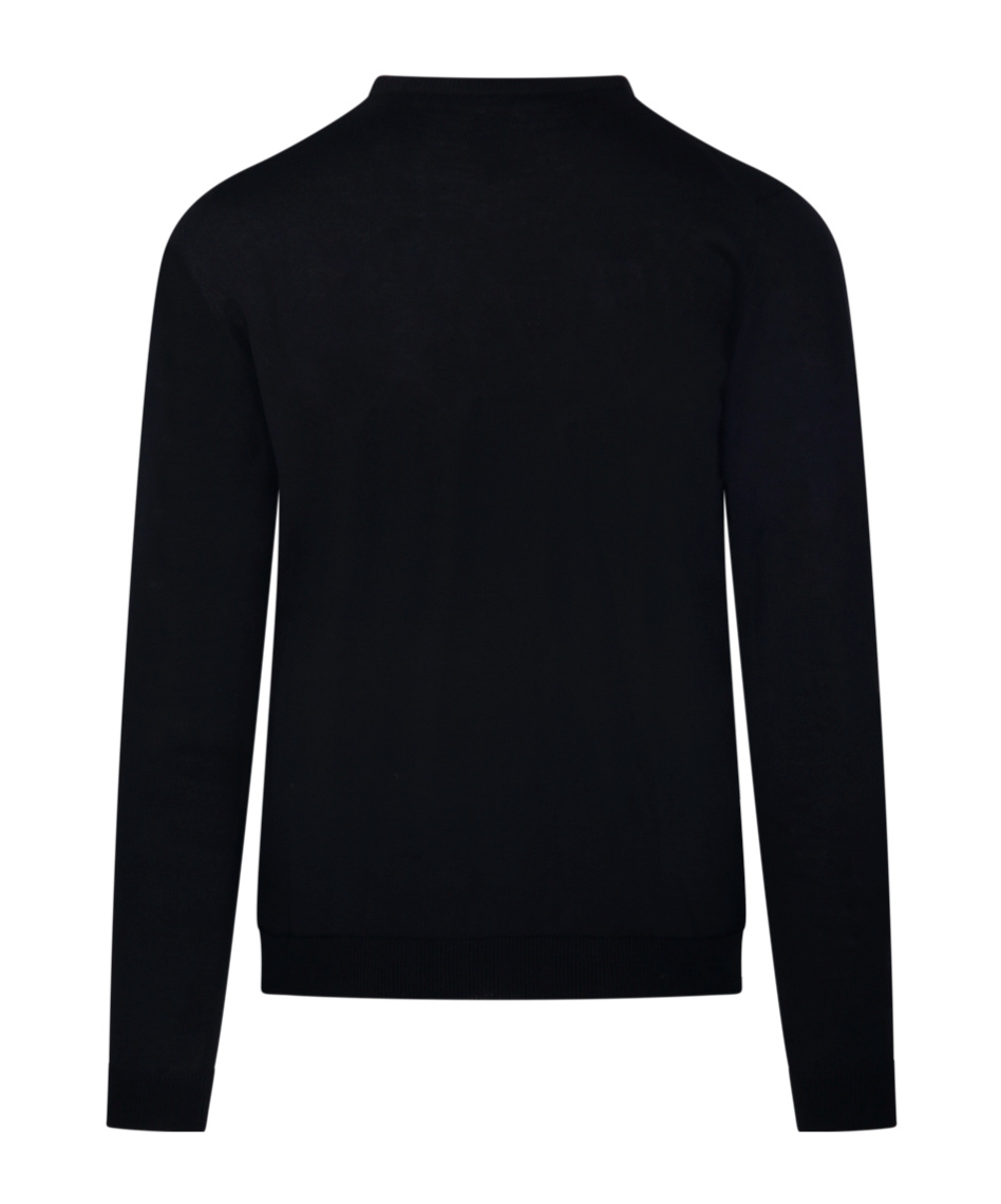 Roberto Collina Ribbed Round Neck Sweater With Long Sleeves In Black