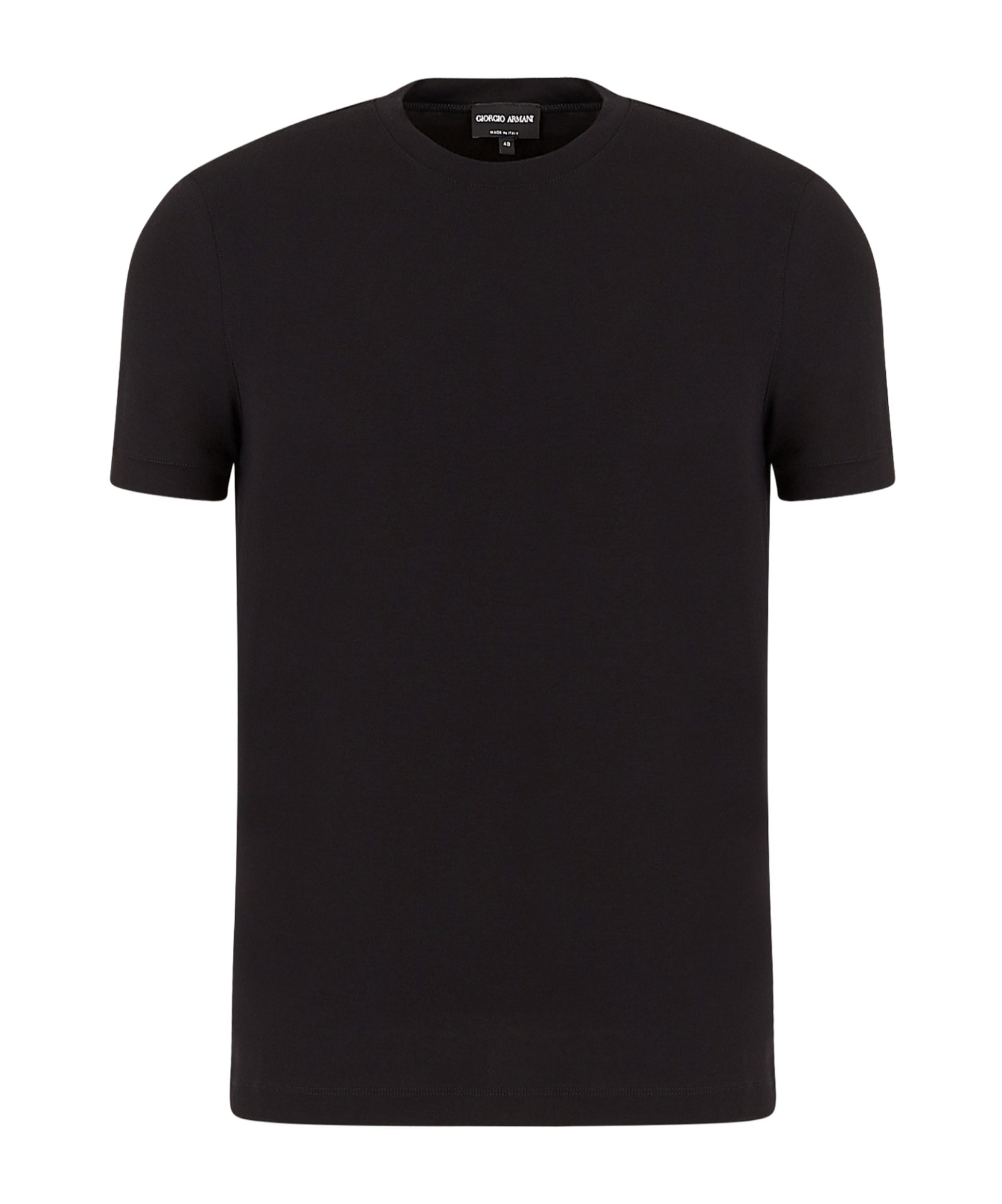 Giorgio Armani Icon Crew-neck T-shirt In Stretch Viscose Jersey In Black