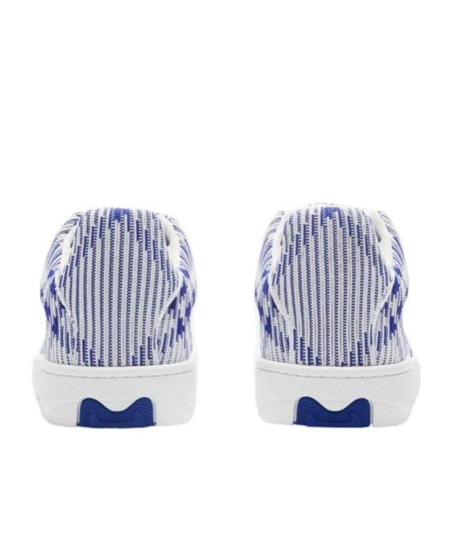 Burberry Dynamic Blue And White Patterned Sneakers In White