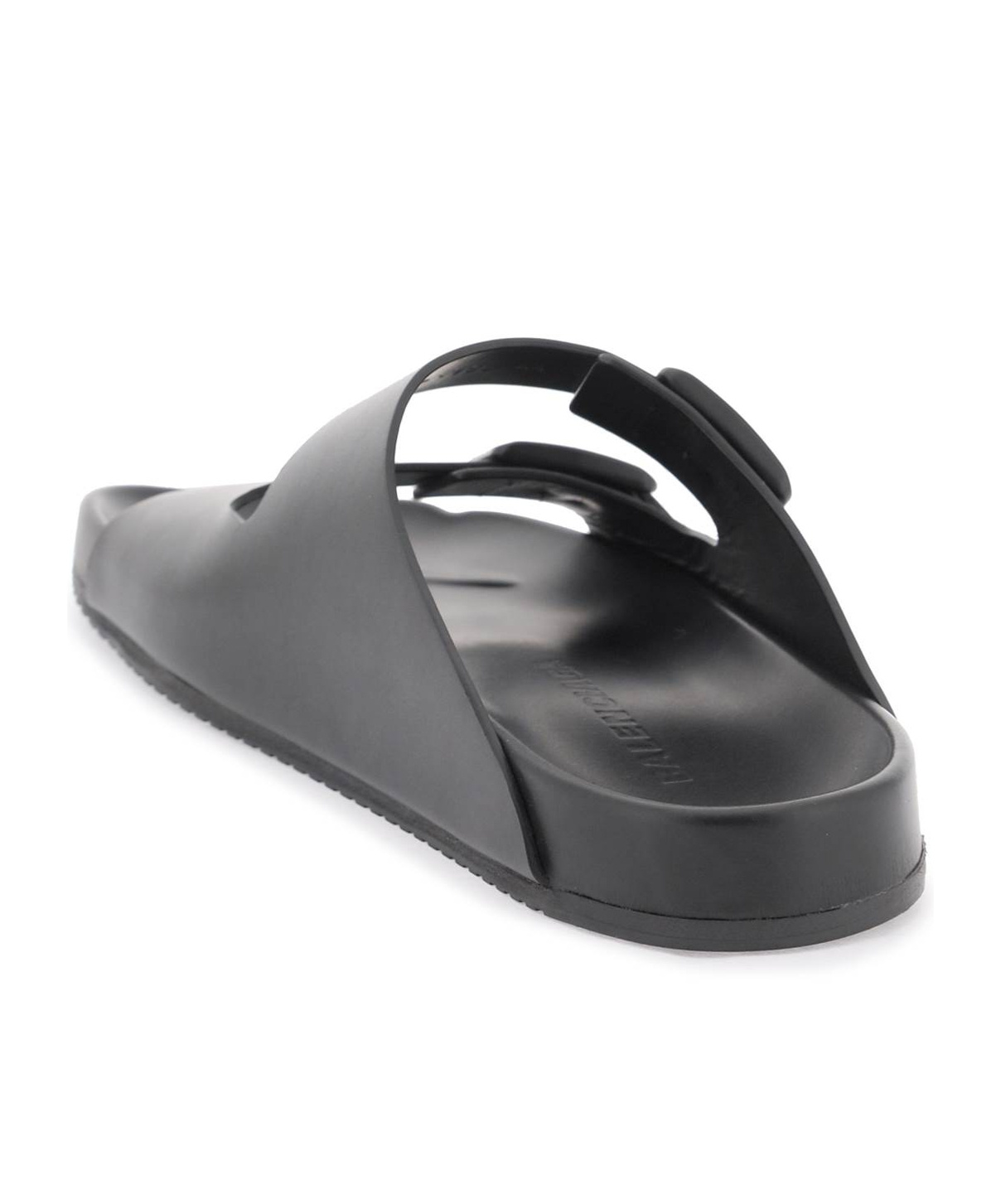 Balenciaga Smooth Leather Sunday Slides For A Chic In Black