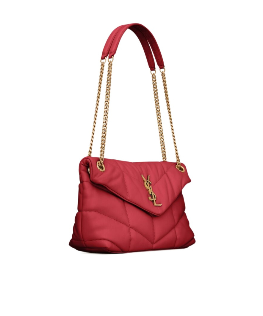 Saint Laurent Paris Women Small Loulou Puffer Bag In Nappa Leather In Red