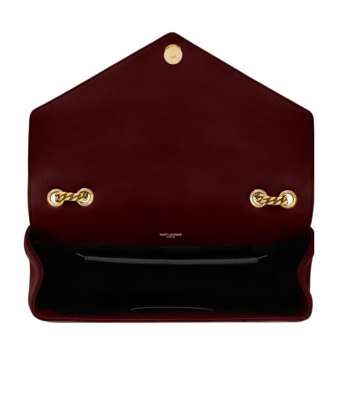 Shop Saint Laurent Loulou Large In Matelassé Lambskin In Red Cabernet Sauvignon