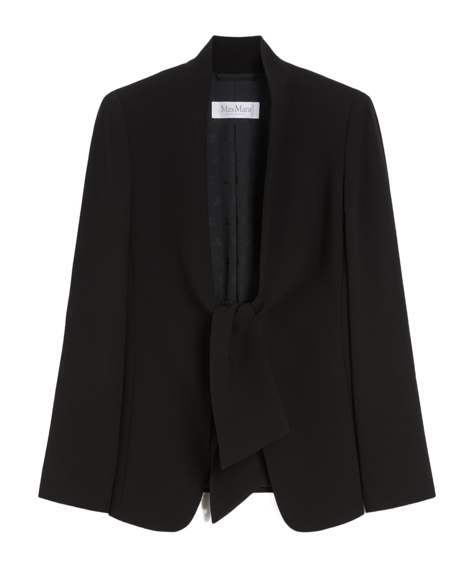 Max Mara Long Sleeve Cady Casual Jacket In Black