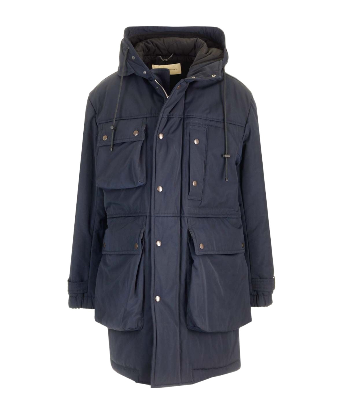 Dries Van Noten Long-sleeved Parka Coat In Blue