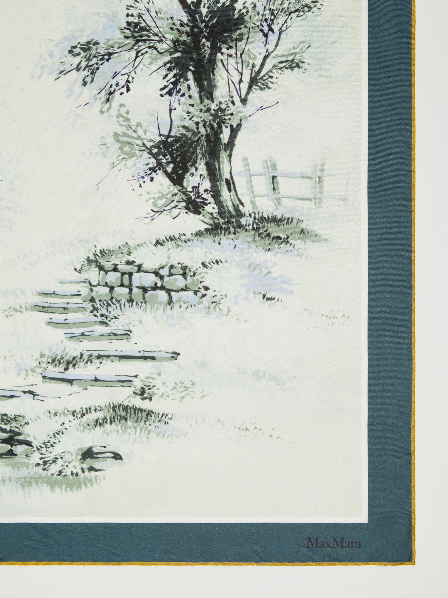 Max Mara Printed Silk Foulard In Blue