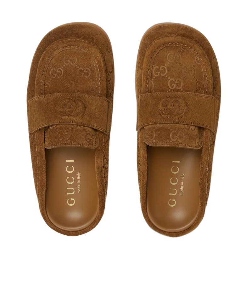 Gucci Double G Muller Shoes In Brown