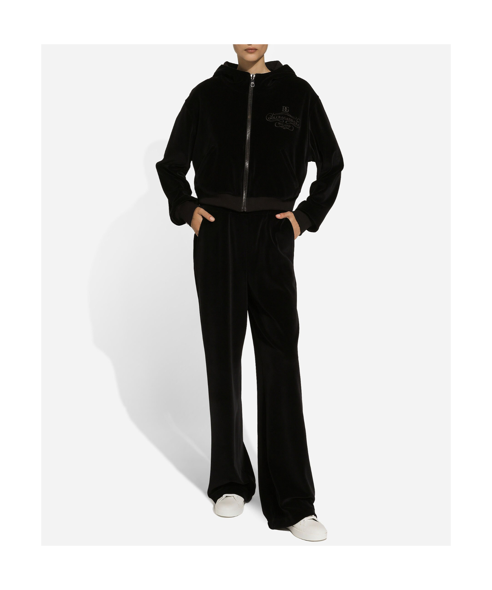 Dolce & Gabbana Velvet Trousers In Black