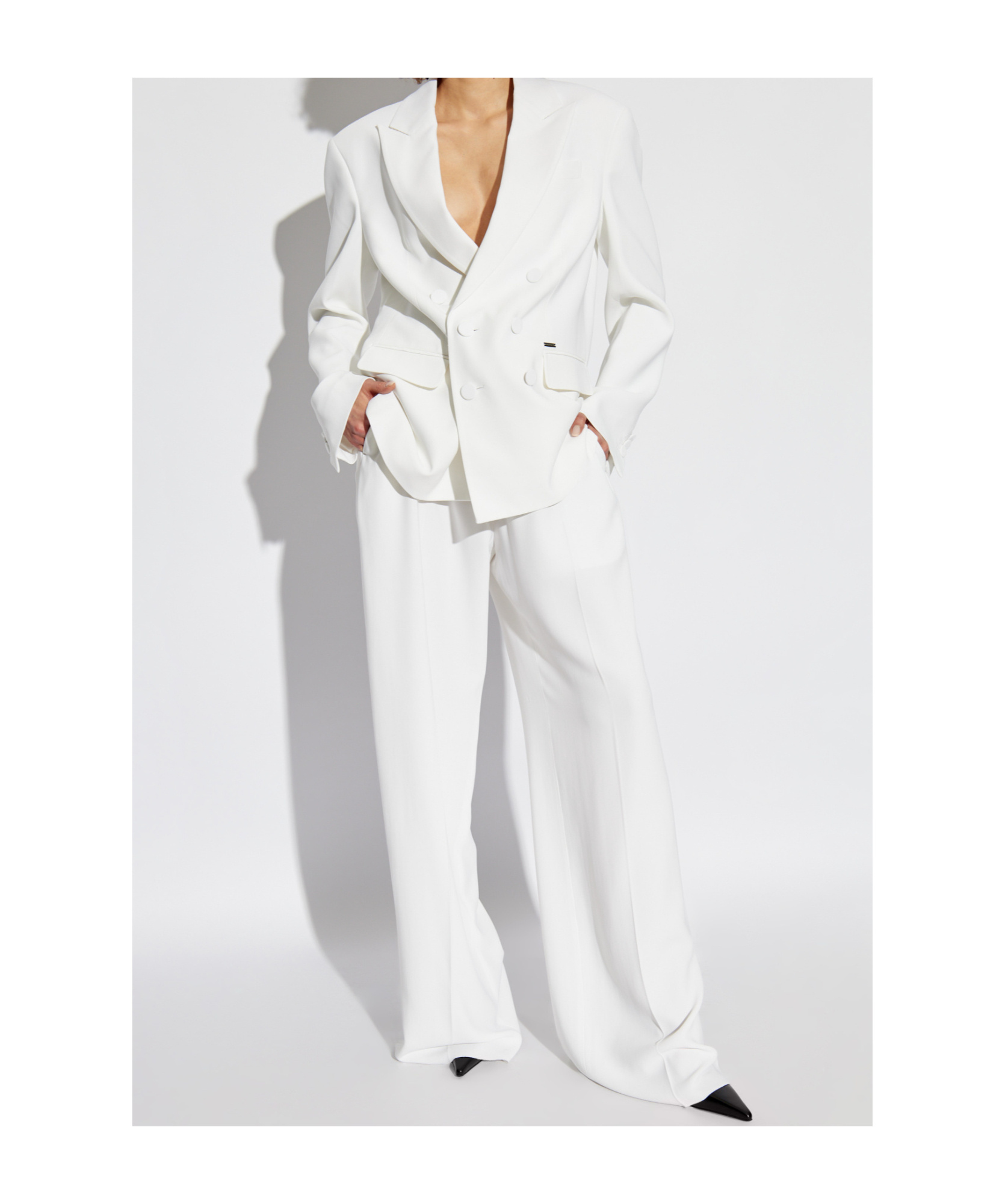 Dsquared2 Double-breasted Blazer In White