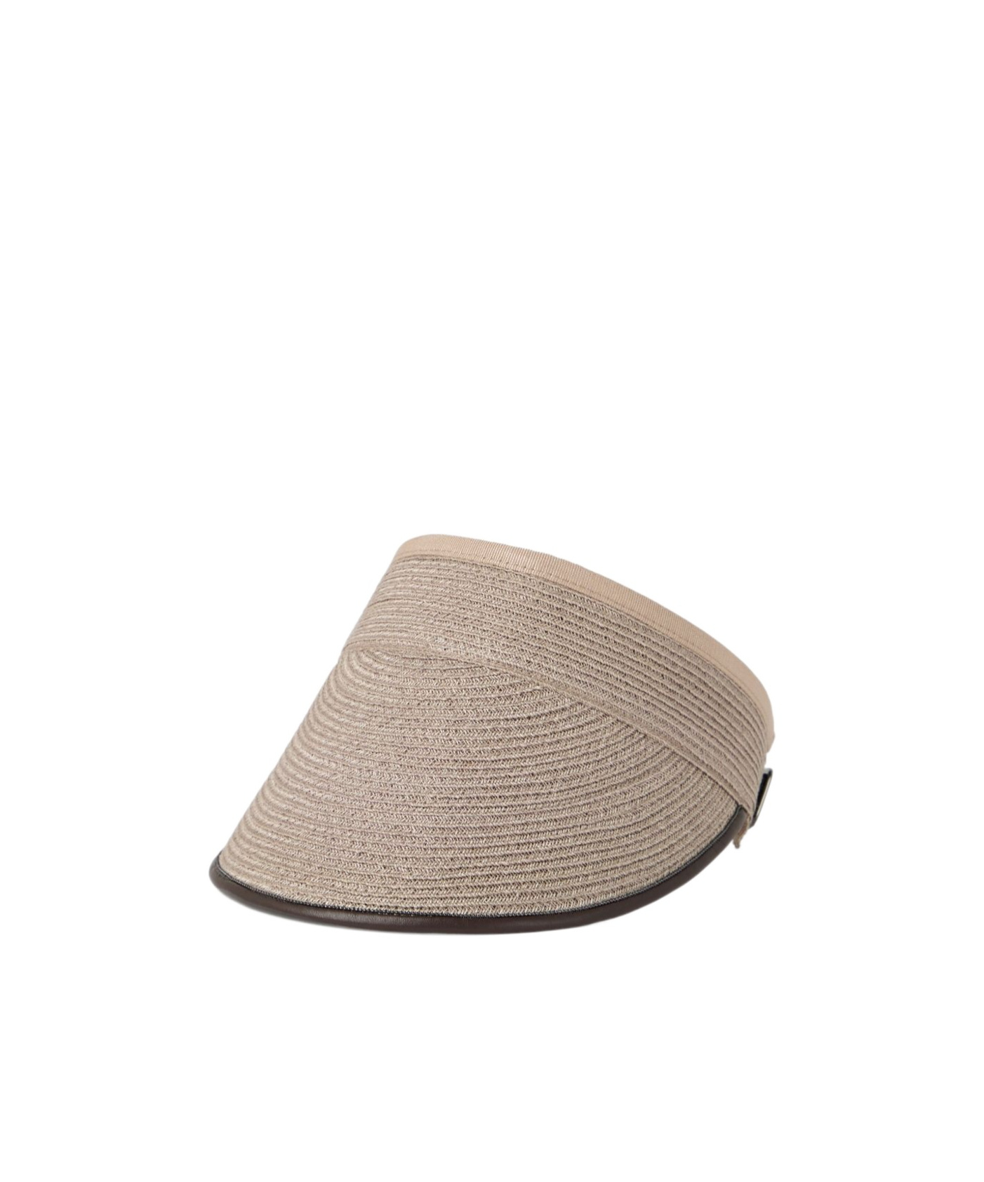 Brunello Cucinelli Straw Visor Hat In Nude