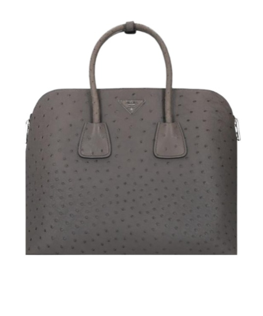 Prada Logo Shoulder Bag In Gray