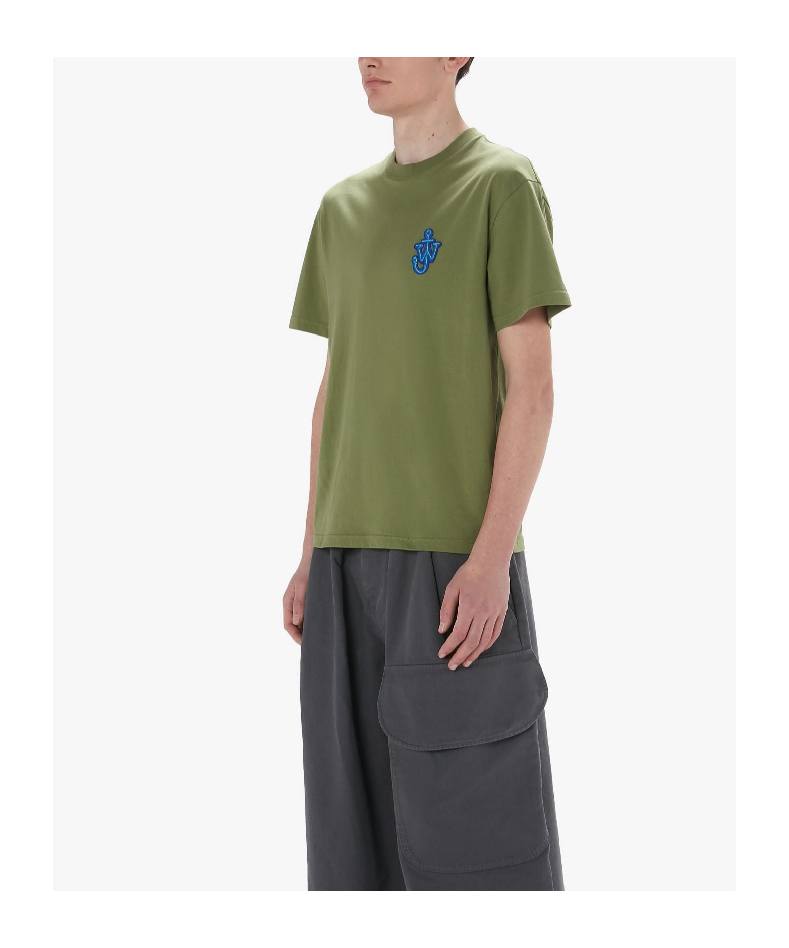 Jw Anderson Anchor Logo T-shirt In Green