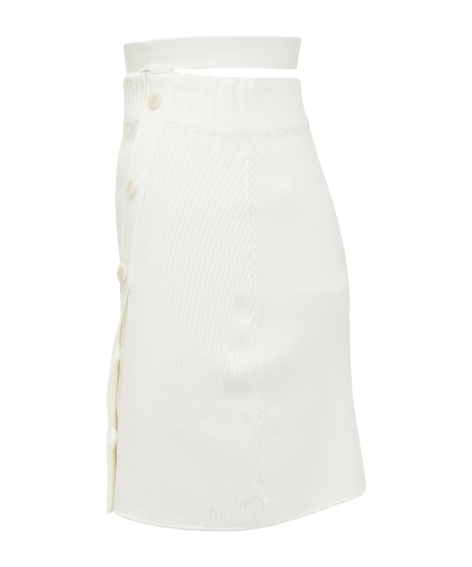 Andreädamo Andreādamo Ribbed Skirt In White