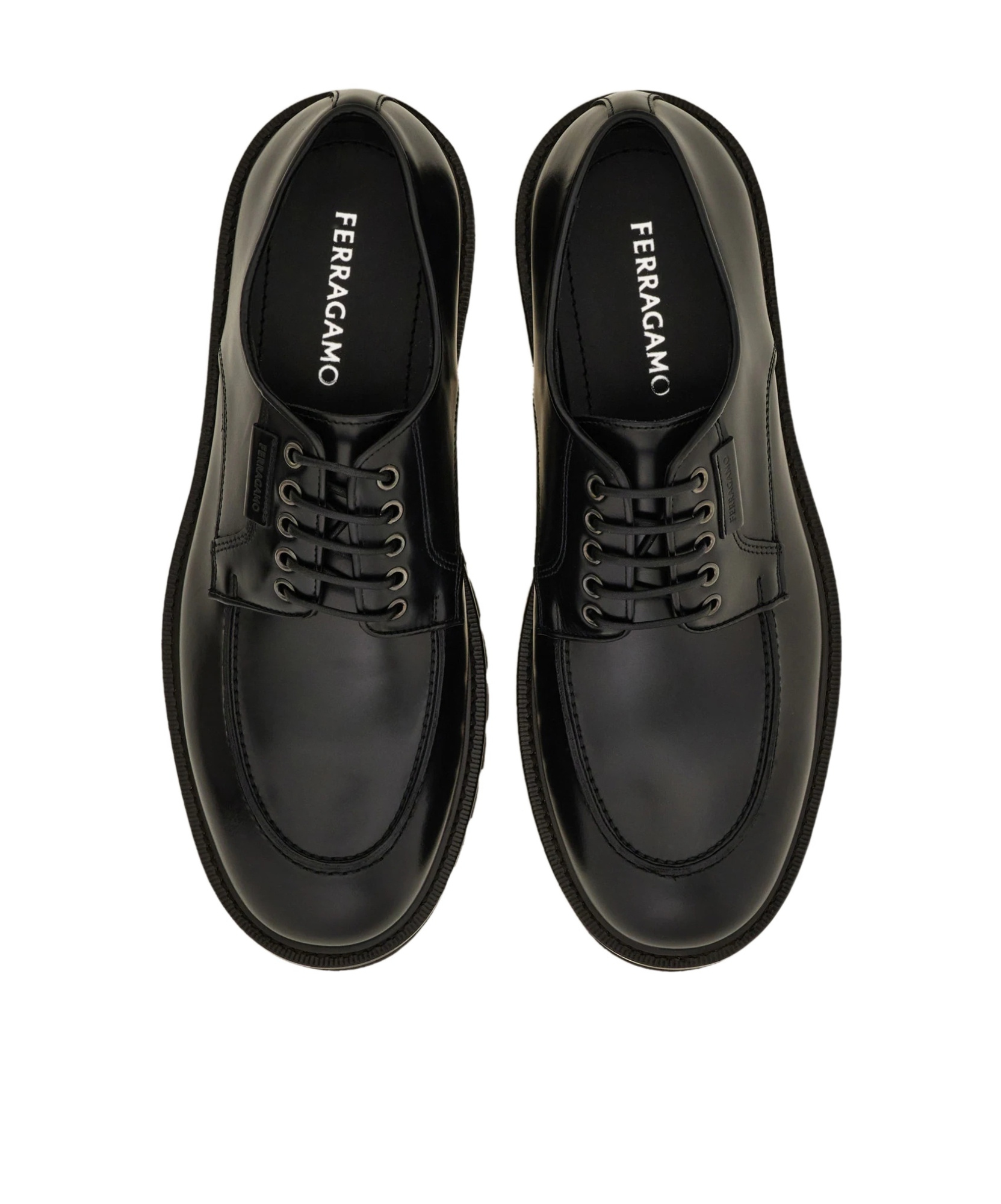 Ferragamo Derby Shoe In Black