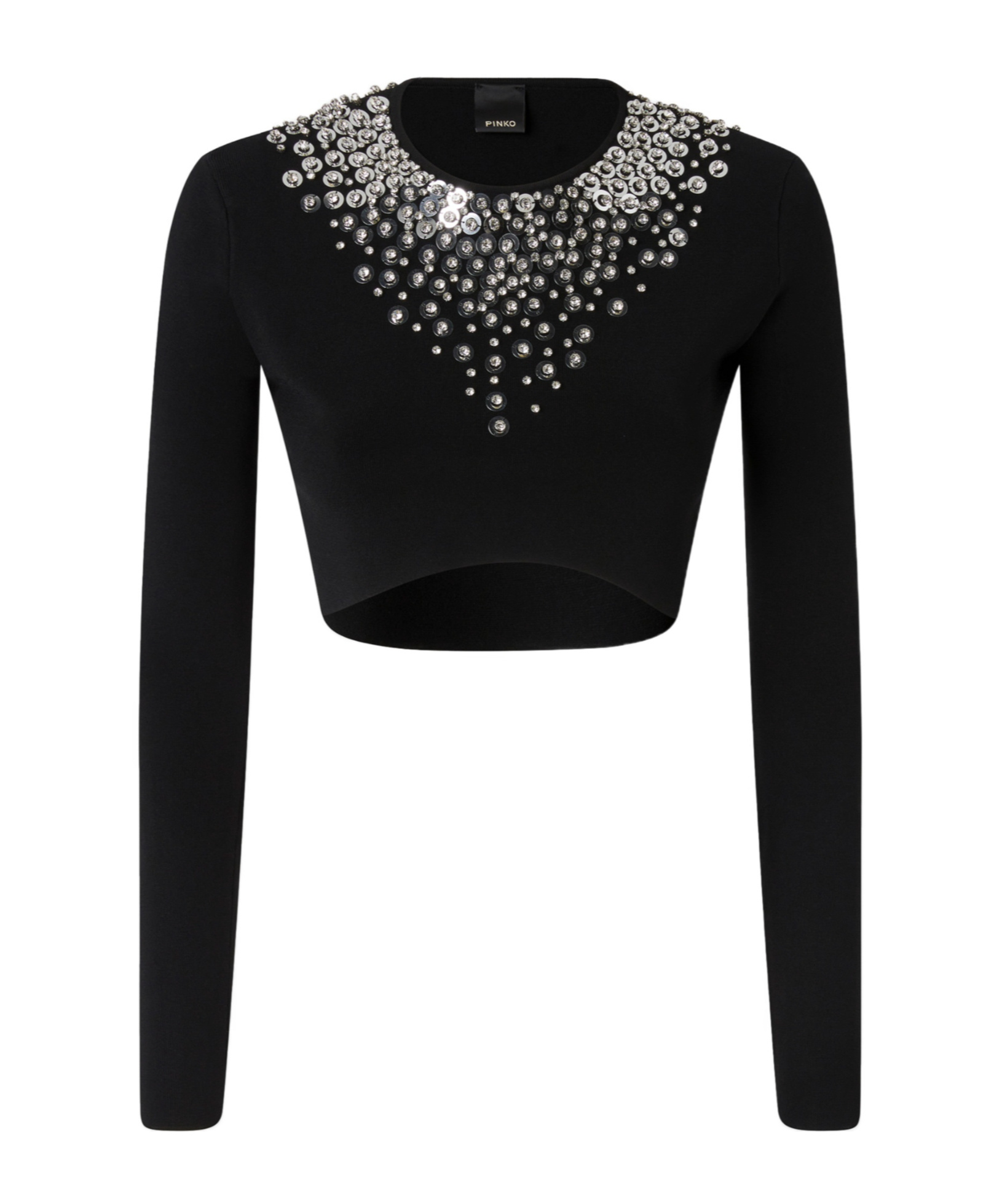 Pinko Sequin And Crystal Sweater In Black