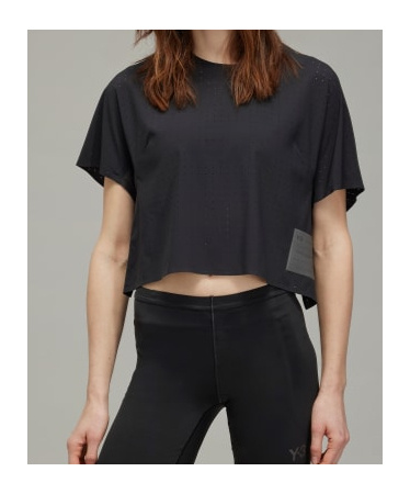 Y-3 Running Short Sleeve Tee In Black