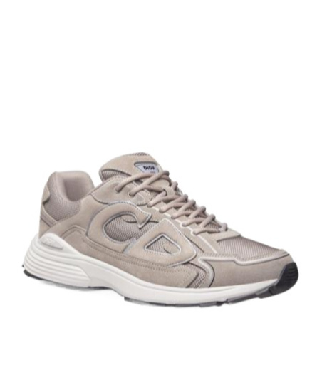Dior Mesh Panel Rubber Sole Sneakers In Gray
