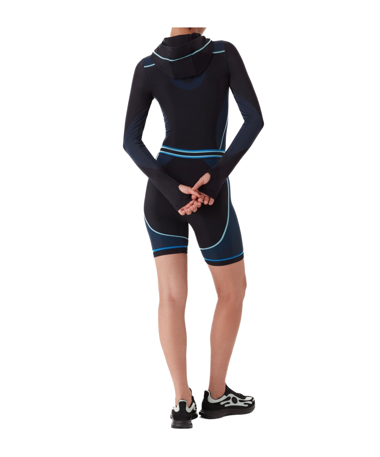 Casablanca Biker Shorts With Blue Details In Blue