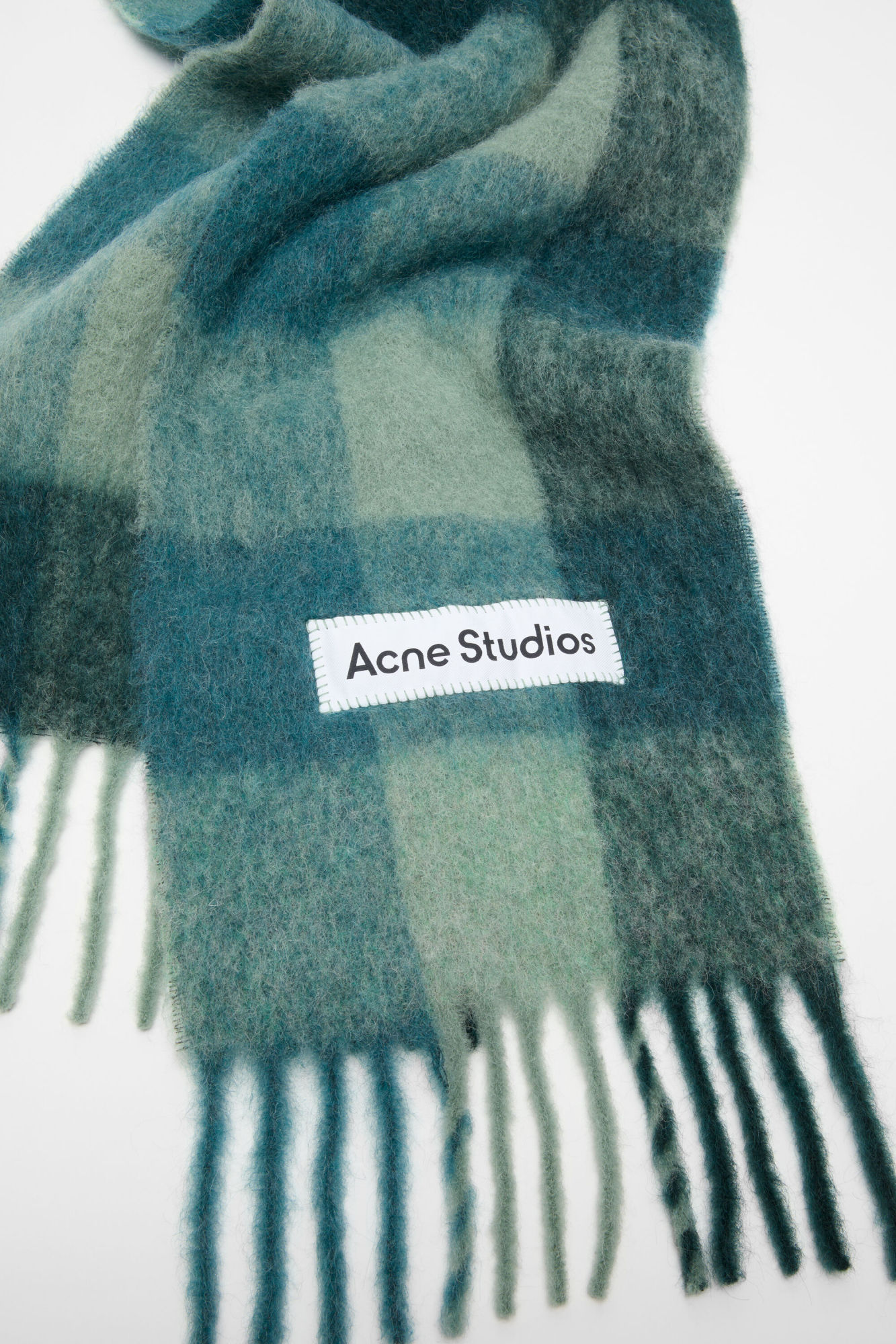 Acne Studios Mohair Check Scarf In Multi