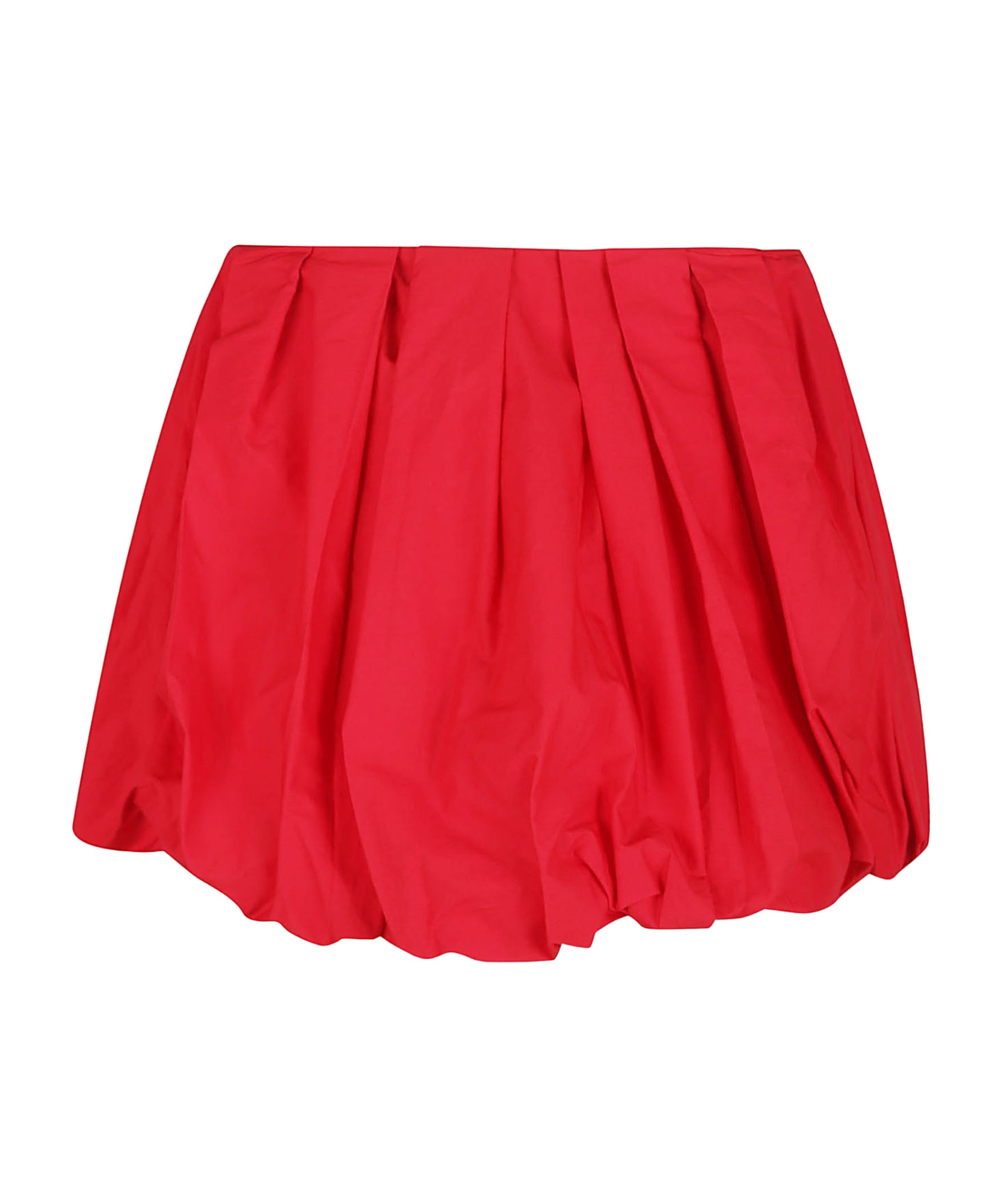 Pinko Bubble Hem High Waist Pleated Skirt In Red