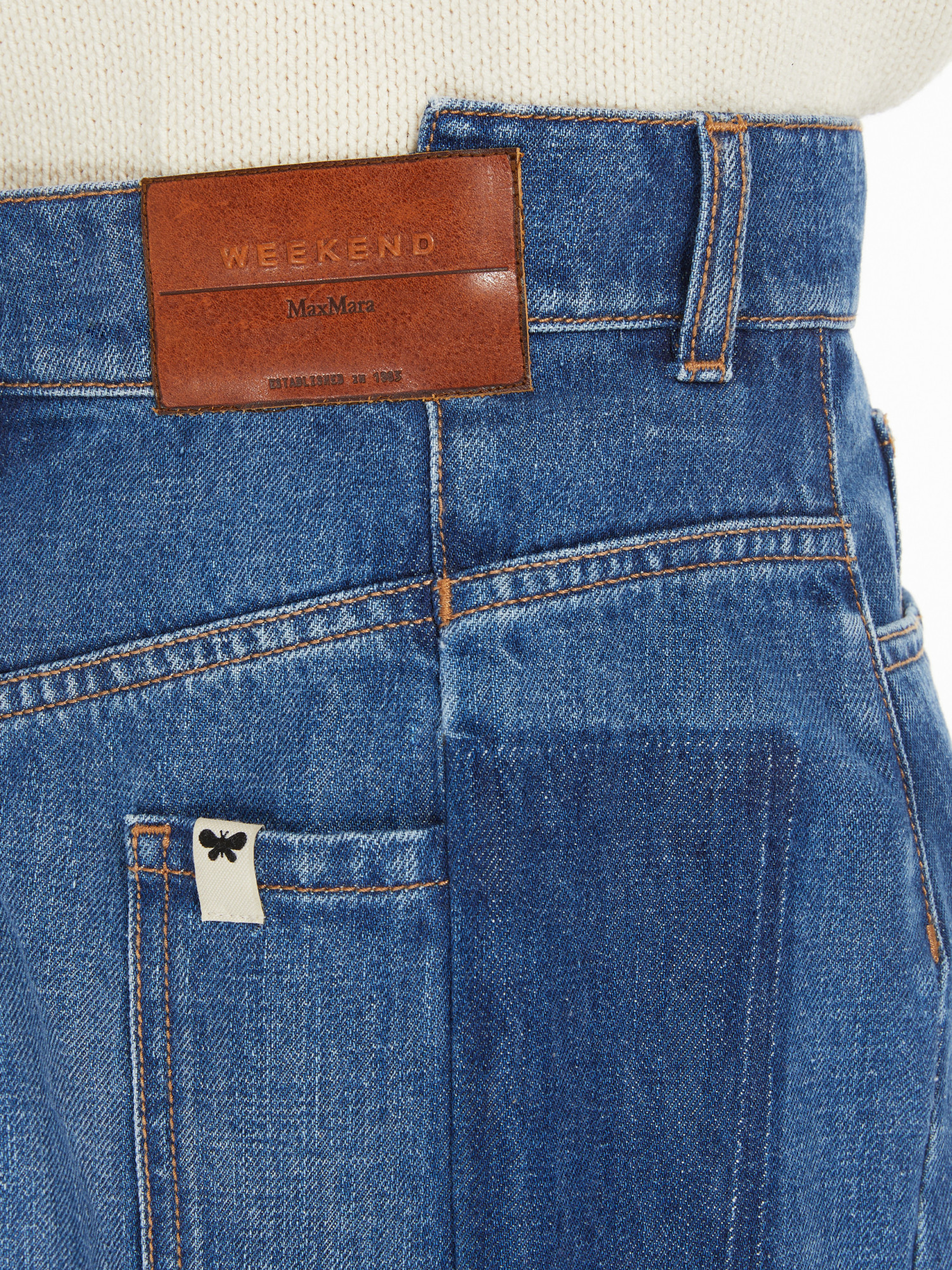 Weekend Max Mara Gesso Front Slit Denim Skirt In Blue