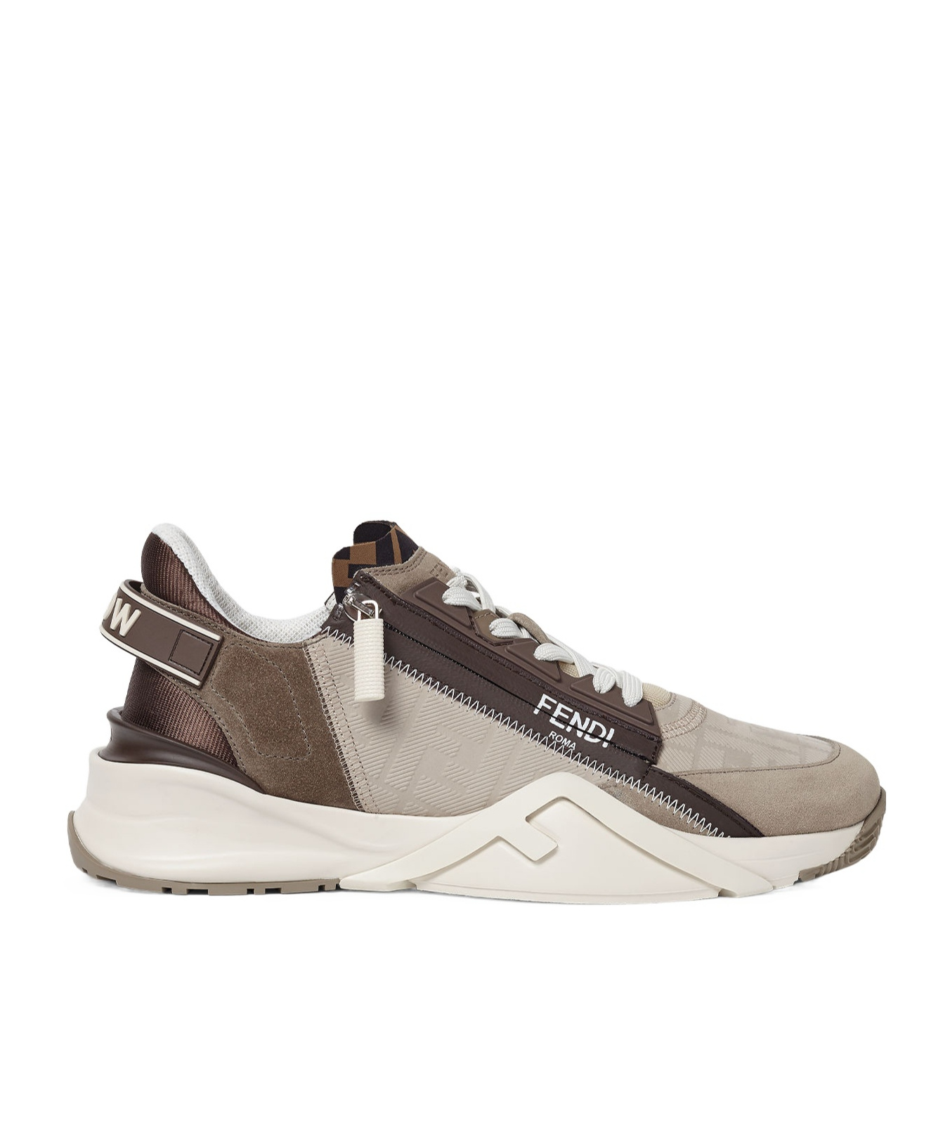 Fendi Beige Nubuck Leather Low-tops