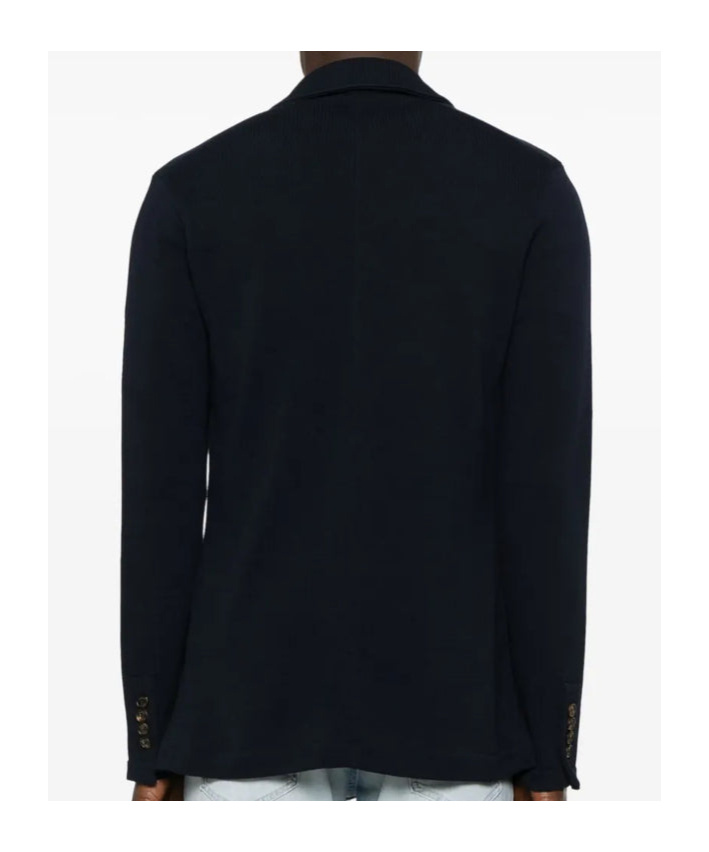 Eleventy Single-breasted Knitted Blazer In Black