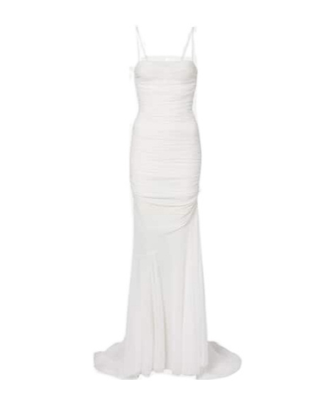 Blumarine Draped Gown In White