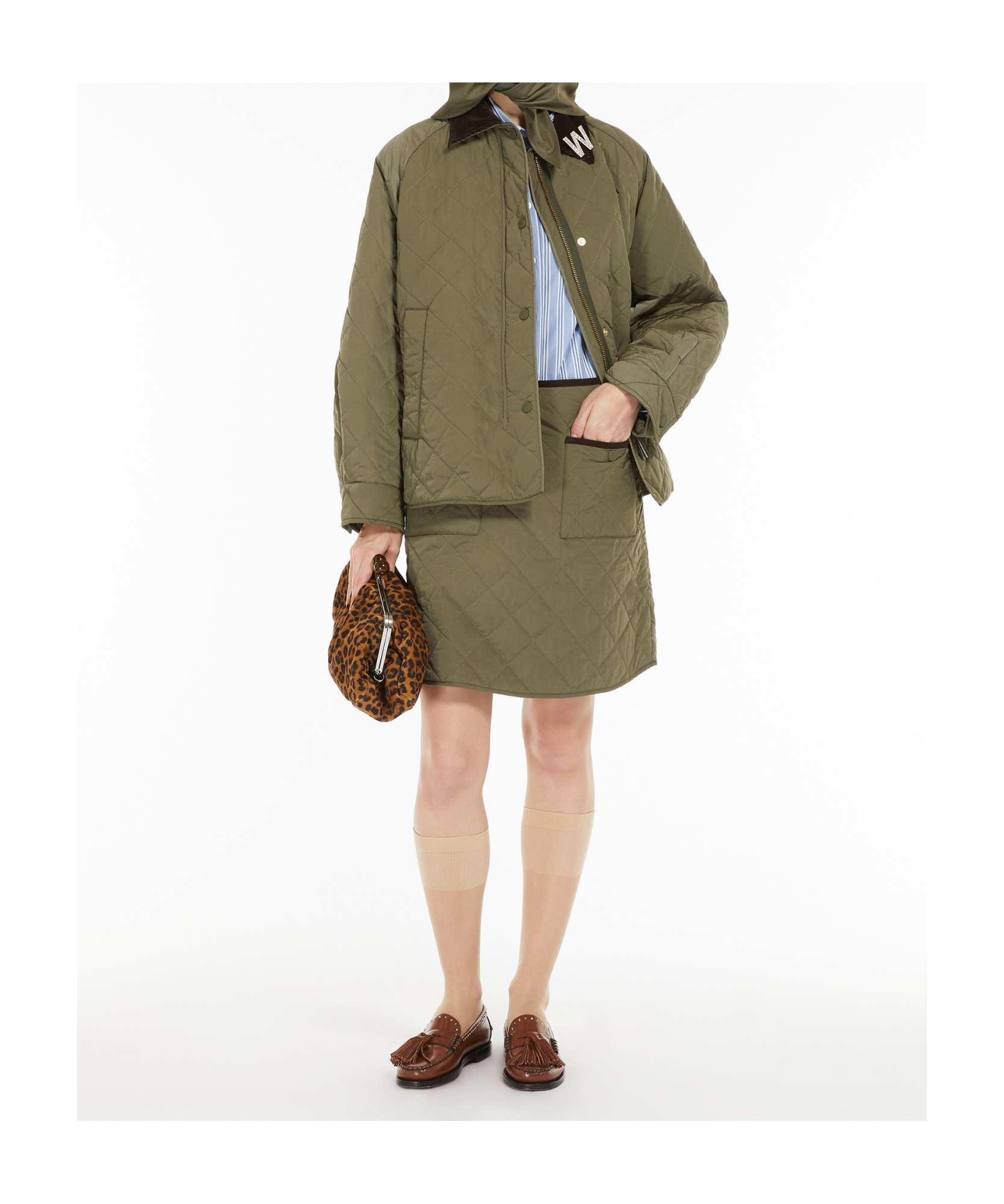 Weekend Max Mara Zippered Skirt In Green