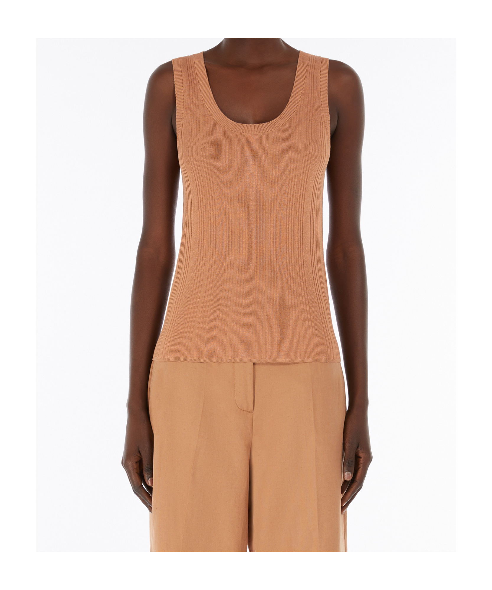 Weekend Max Mara Crew Neck Vest In Nude