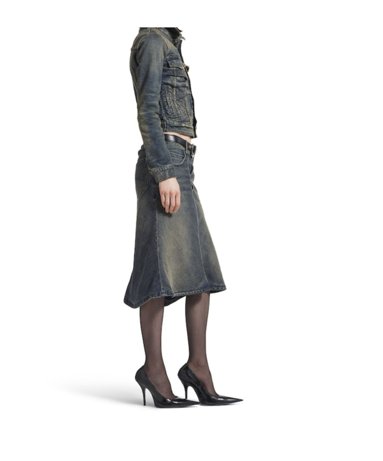 Balenciaga Women's Godet Midi Skirt In Blue In Blue