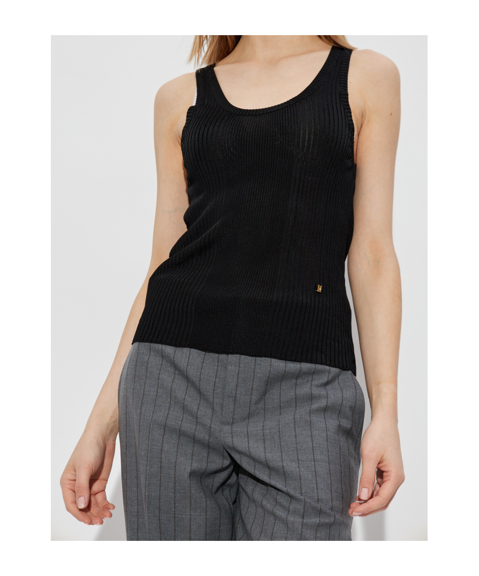 Moschino Crew Neck Vest In Black