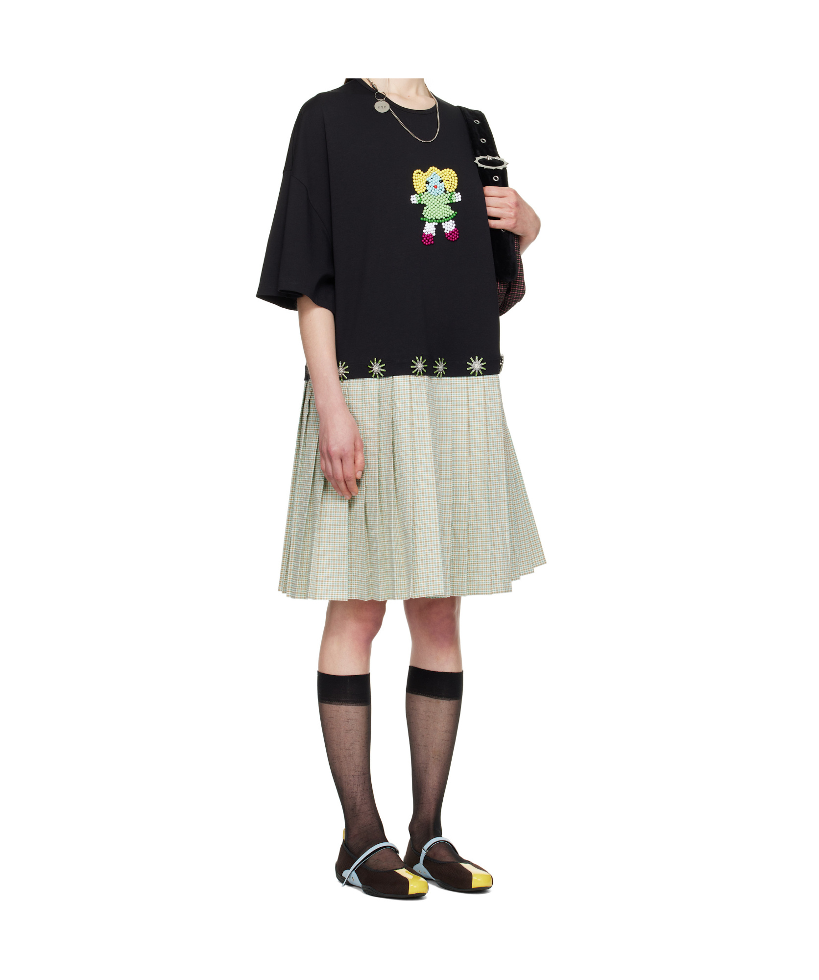 Chopova Lowena Saltos Kilt Midi Dress In Black