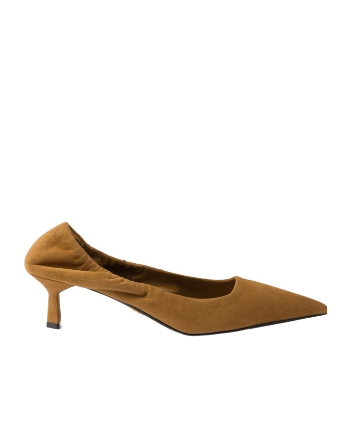 Prada Suede Pointed-toe Pumps In Brown