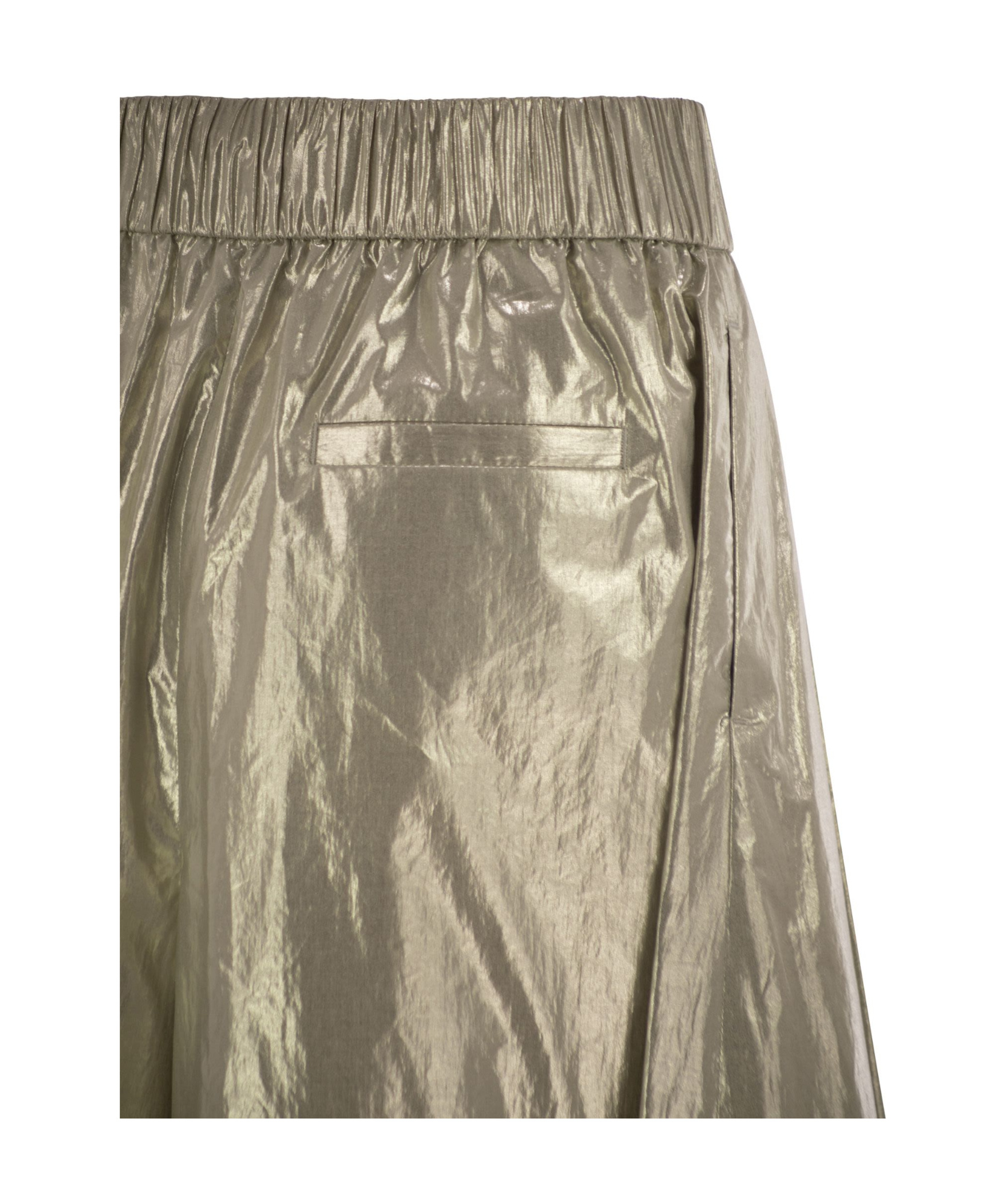 Peserico Women Laminated Cotton Poplin Trousers In Nude