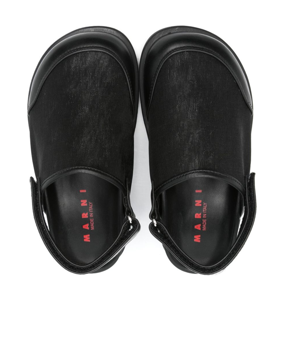 Marni Logo-patch Sandals In Black